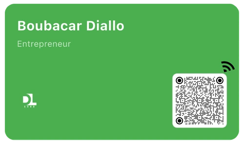 Carte DLCard verte de Boubacar Diallo, entrepreneur